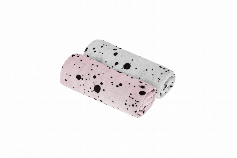 Set 2 scutece muselina Bambus GriRoz 75x75 cm Sleepee