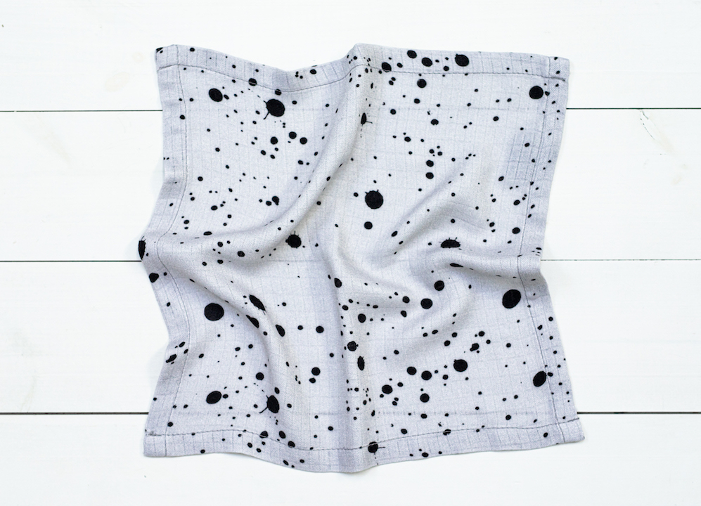 Set 3 Museline din bambus Dots AlbastruAlbGri Sleepee