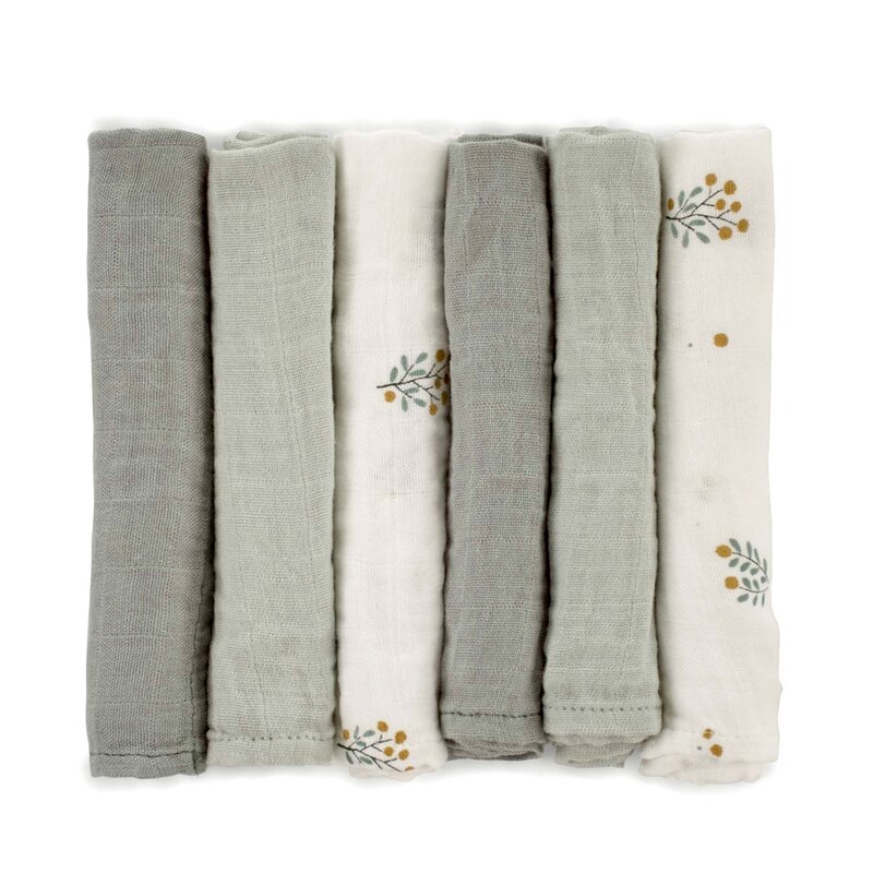Set 6 scutece Jane din muselina de bambus 35x35 cm Botanic