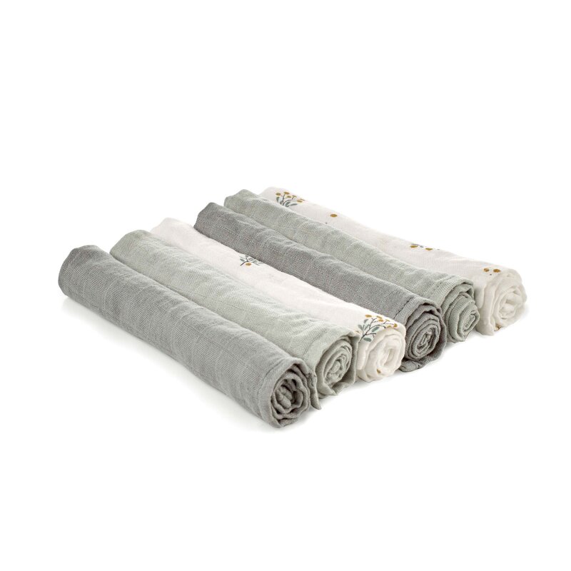 Set 6 scutece Jane din muselina de bambus 35x35 cm Botanic - 1