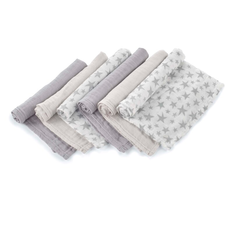 Set 6 scutece Jane din muselina de bambus 35x35 cm Star - 2 | YEO