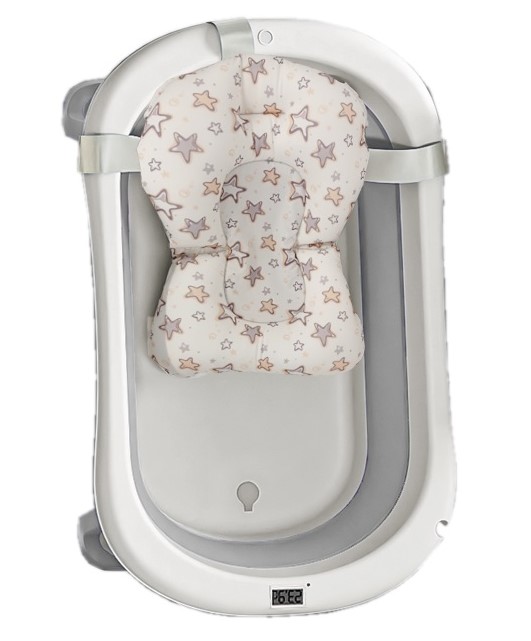 Set Cadita pliabila Little Mom cu Termometru si Hamac pentru copii Grey