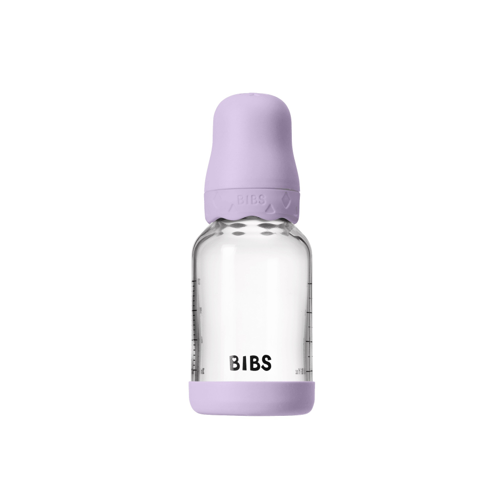 Set complet biberon Boheme din sticla anticolici cu tetina din latex, flux lent, 120 ml, Violet Sky - 1 | YEO