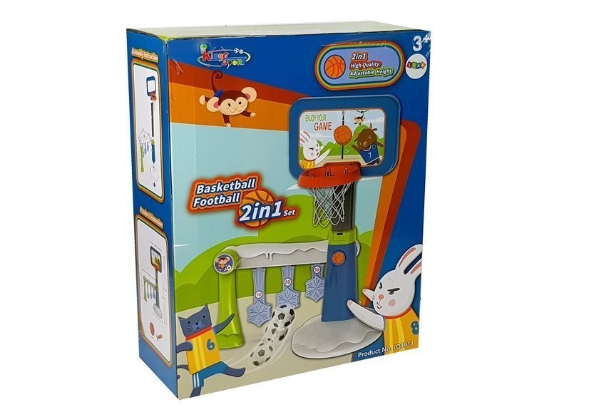 Set de joaca 2 in 1 cos de baschet pentru copii cu minge si pompa - 3