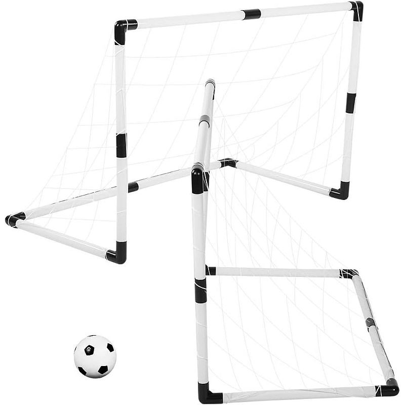 Set fotbal, 2 porti fotbal, minge si pompa, 92x61x48 cm, alb negru - 2 | YEO
