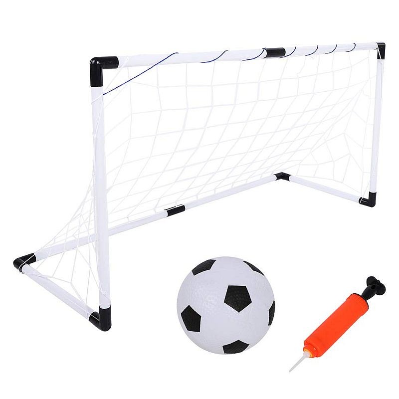 Set fotbal, 2 porti fotbal, minge si pompa, 92x61x48 cm, alb negru - 3 | YEO