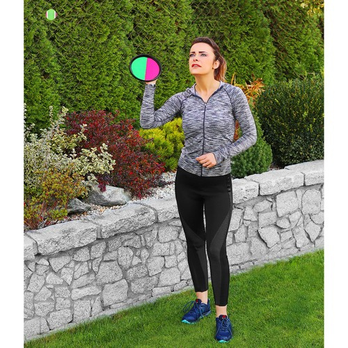 Set de tenis cu velcro pentru copii Kruzzel, include 2 palete compacte si minge, GreenPink