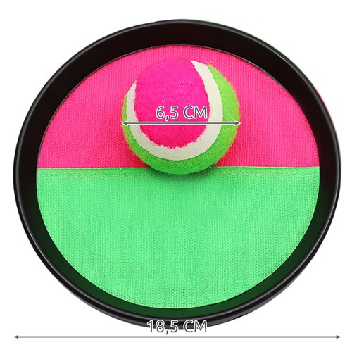 Set de tenis cu velcro pentru copii Kruzzel, include 2 palete compacte si minge, GreenPink - 2 | YEO