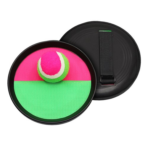 Set de tenis cu velcro pentru copii Kruzzel, include 2 palete compacte si minge, GreenPink - 5 | YEO