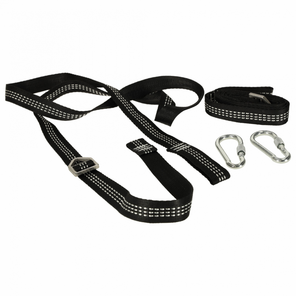 Set de montaj pentru leagane si hamace, include doua curele robuste de 2 metri, in geanta de transport inclusa