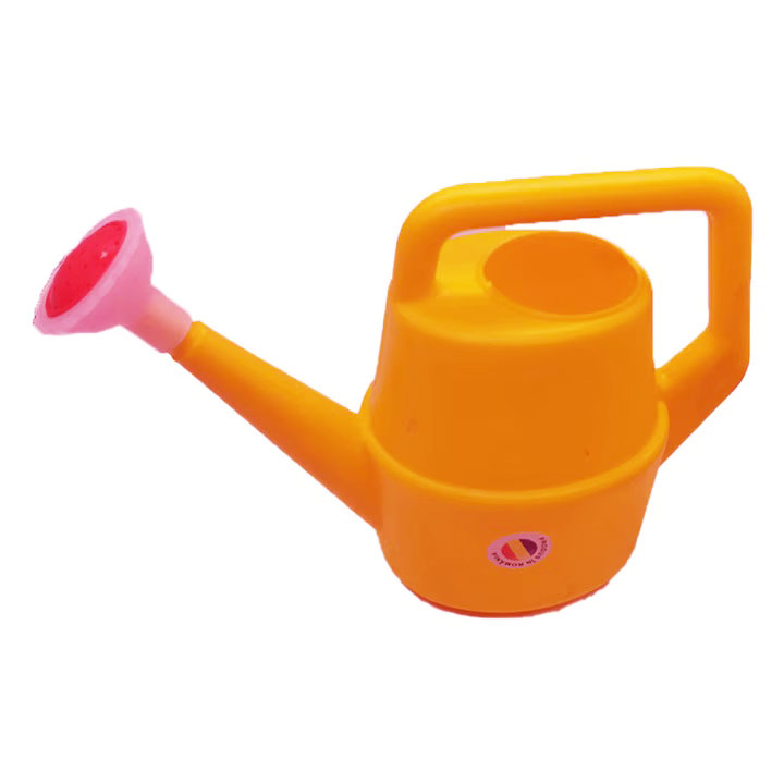 Stropitoare de jucarie pentru copii Huby Toys Orange cu maner si capat cu floricica, dimensiune 25 x 9.5 x 17 cm