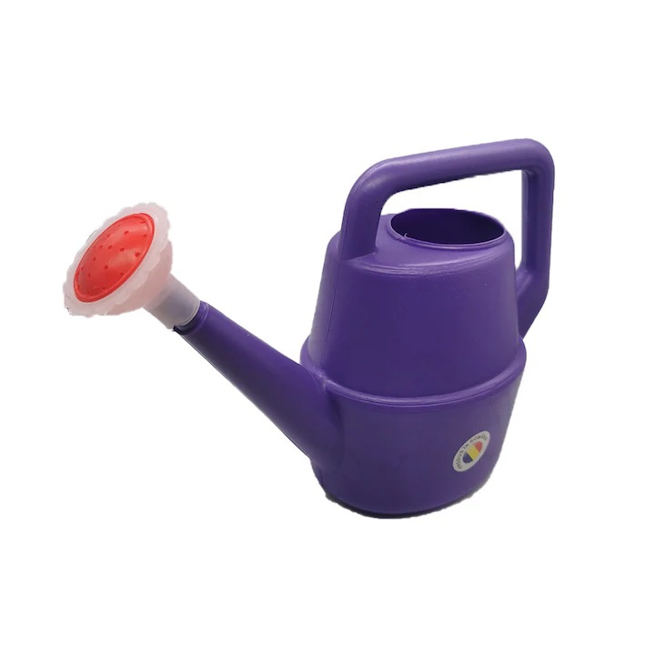 Stropitoare de jucarie pentru copii Huby Toys Purple cu maner si capat cu floricica, dimensiune 25 x 9.5 x 17 cm
