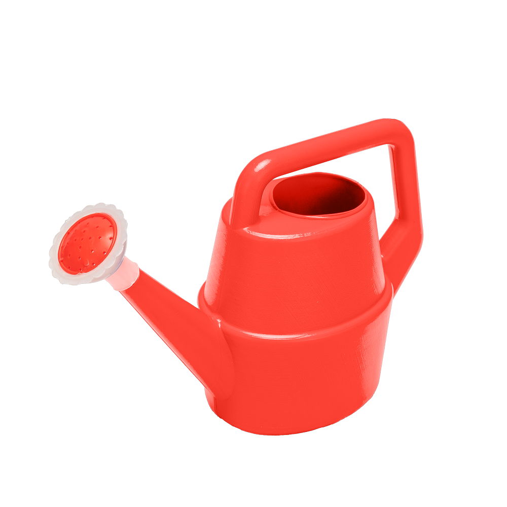 Stropitoare de jucarie pentru copii Huby Toys Red cu maner si capat cu floricica, dimensiune 25 x 9.5 x 17 cm