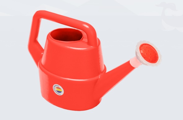 Stropitoare de jucarie pentru copii Huby Toys Red cu maner si capat cu floricica, dimensiune 25 x 9.5 x 17 cm