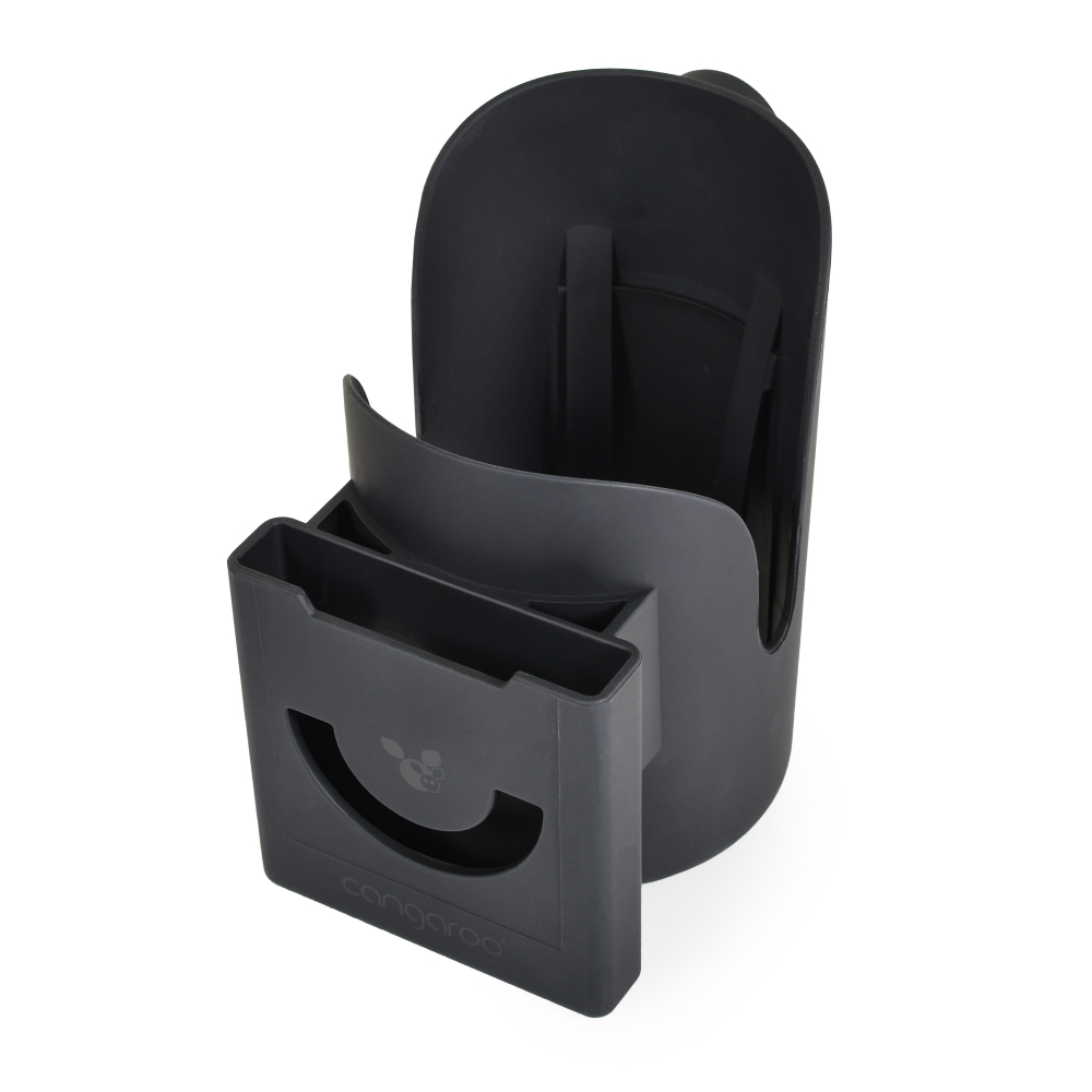 Suport multifunctional 2 in 1 pentru telefonsticlabiberon Cangaroo On The Go Negru,prindere universala cu velcro - 4