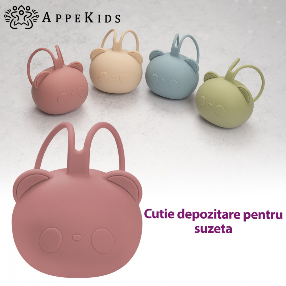 Suport pentru suzeta din silicon AppeKids The Little Bear Old Rose - 2 | YEO