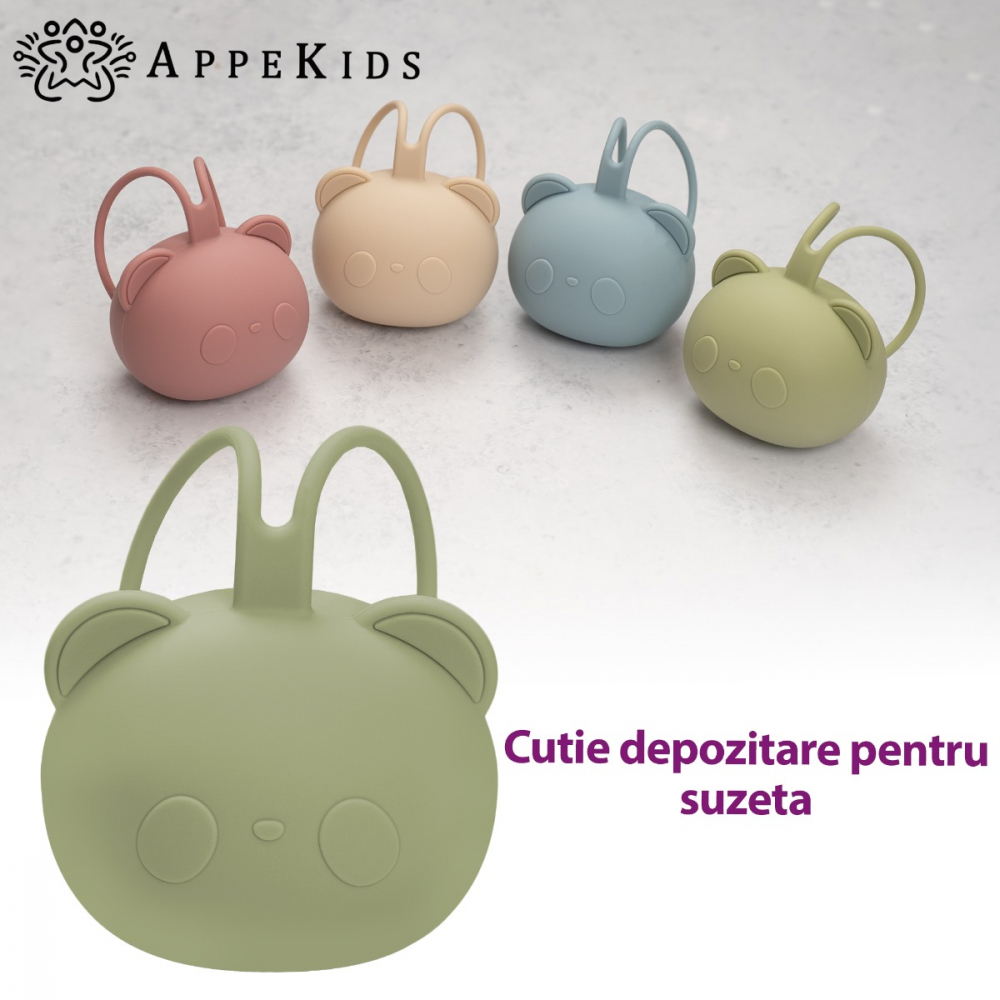 Suport pentru suzeta din silicon AppeKids The Little Bear Raw Green - 2 | YEO