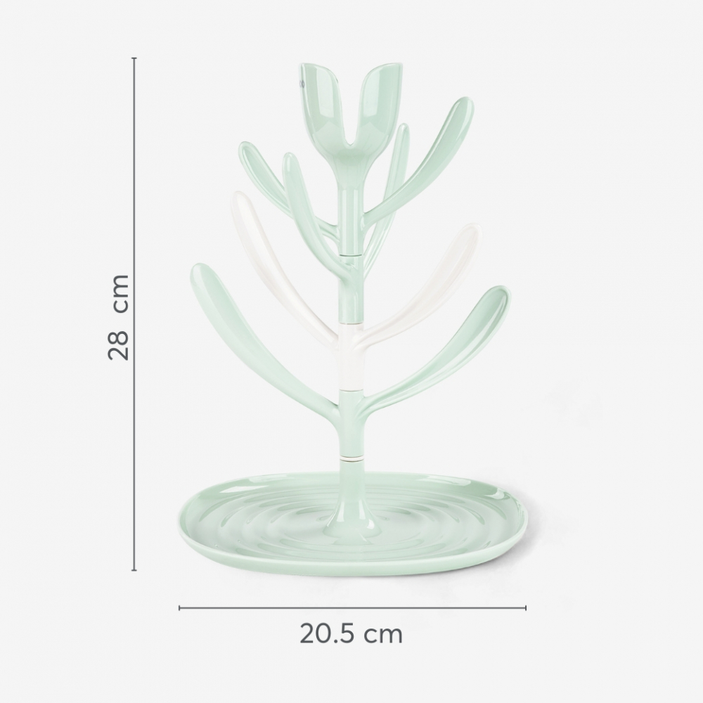 Suport pentru uscat biberoane KikkaBoo Tulip Grey,capacitate pana la 8 biberoane,din plastic nontoxic fara BPA - 2 | YEO