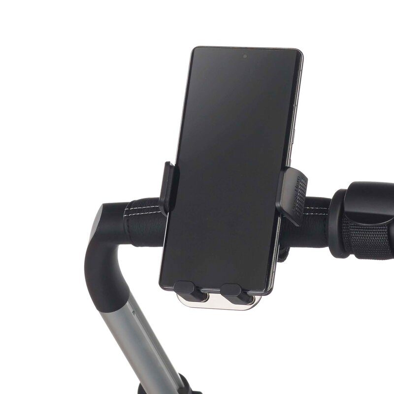 Suport telefon potrivit pentru carucior Jane, universal, reglabil, cu buton de blocare Black - 2