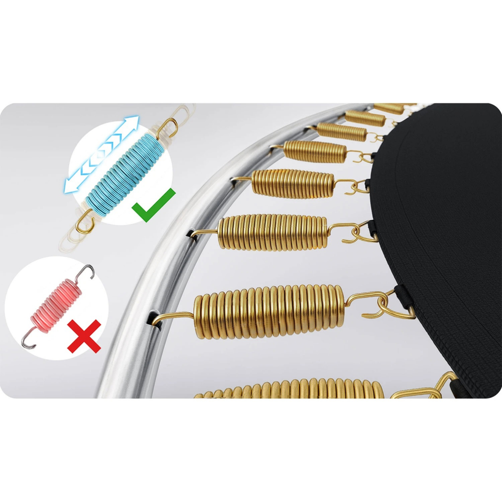Trambulina de gradina pentru copii Neo-Sport Comb 252cm 8ft,cu Scara si Plasa interioara, Stalpi metalici cu protectie din burete, Intrare cu fermoar si catarama, Covoras impermeabil flexibil - 2 | YEO