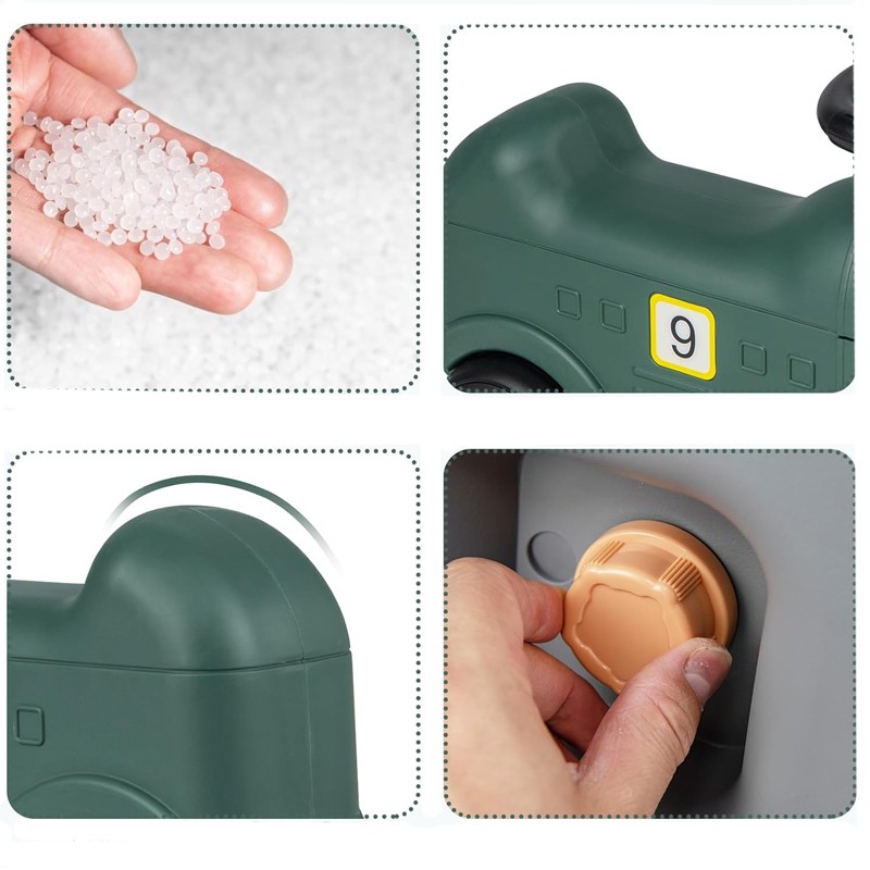 Tren balansoar 2 in 1, maxim 25 kg, volan, unghi balans 40 grade, inaltime 50 cm, verde - 2