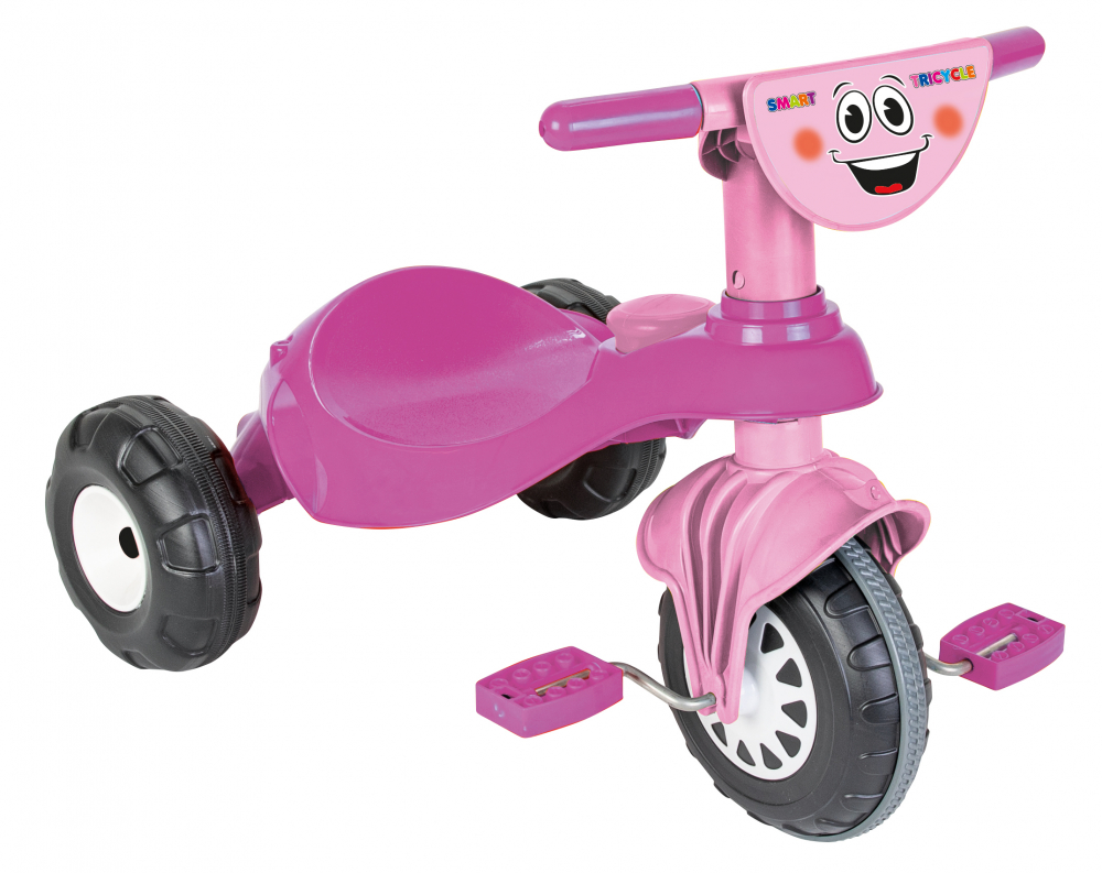Tricicleta pentru copii Pilsan Smart Pink cu pedale,design ergonomic si durabil,roti rezistente,usor de manevrat de la 2 ani pana la 35 kg,claxon inclus - 1 | YEO