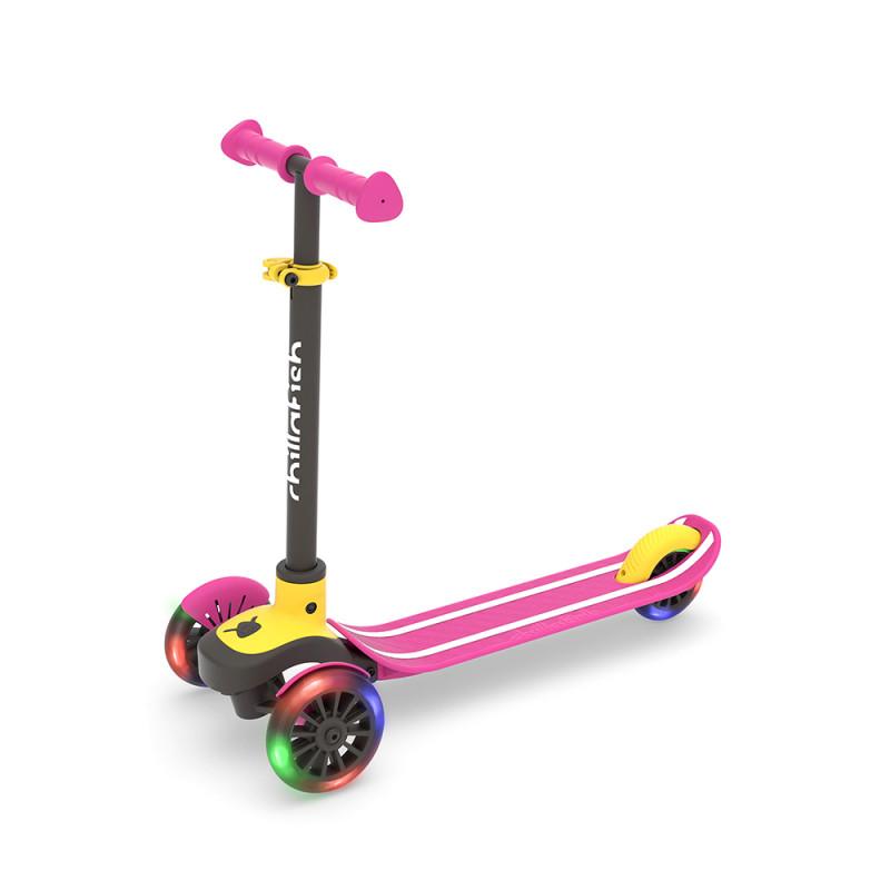 Trotineta pentru copii Chillafish Scotti Glow Pink cu 3 roti luminoase, ghidon reglabil, greutate admisa 50 kg - 2 | YEO