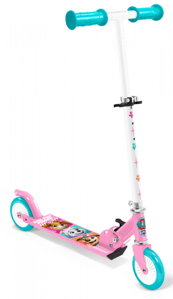 Trotineta pliabila Stamp Paw Patrol Pink cu 2 roti, ghidon reglabil, platforma antiderapanta