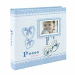 Album foto baby milo personalizabil, 200 poze format 10x15 cm, cutie culoare albastru