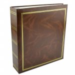 Album foto classic 23x28 cm, 50 pagini albe autoadezive, tip caiet mecanic culoare maro