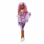 Papusa Barbie cu par mov Deluxe Style