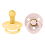 Set 2 suzete Bibs Colour Latex, tetina rotunda, 6 luni + Pale Butter/Petal