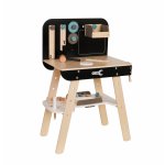 Banc de lucru pentru copii, 8 unelte, raft depozitare, 74x50 cm, lemn
