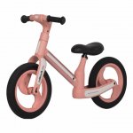 Bicicleta  de echilibru pentru copii, fara pedale, pliabila, cu scaunelul si ghidonul reglabile pe inaltime, cu roti din cauciuc de 12 inch, Colibro Ciao Rose Gold