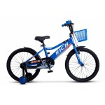 Bicicleta copii 7-10 ani Rich Albastru/Portocaliu/Alb, Roti 20 Inch, Frana fata V-Brake, Frana Spate Tambur, Roti Ajutatoare