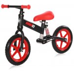 Bicicleta copii fara pedale Wind Black & Red, roti din spuma EVA, amortizor reglabil care ajuta la absorbtia socurilor, scaun reglabil de la 47 cm pana la 50 cm, 12 inch, varsta 2-5 ani, maxim 25 de kg