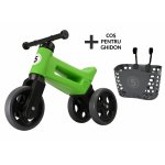 Tricicleta copii fara pedale 2 in 1 cu cosulet pentru ghidon Funny Wheels Rider Sport Verde, inaltime scaun 27-29 cm, raza de viraj limitata, de la 18 luni, greutate maxima admisa 25 Kg