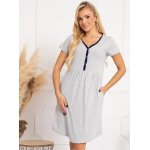 Camasa de alaptat For Mommy, din bumbac, cu sistem de inchidere in capse, buzunare laterale, cu maneca scurta, lungime medie, masura XL, Lisa Grey
