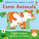 Carte si puzzle pentru copii Usborne Farm Animals