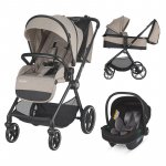 Carucior modular 3 in 1 Coccolle Lissia Butternut Beige + Scoica auto iSize Coccolle Knox Anthracite