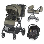 Carucior modular 3 in 1 Coccolle Lissia Moss green + Scoica auto iSize Coccolle Knox Anthracite