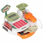 Casa de marcat electronica pentru copii, Ikonka, cu sertar extensibil, efecte sonore si luminoase, Calculator, scanner, cos si 36 accesorii specifice