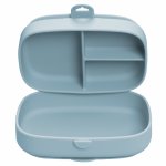 Caserola compartimentata din silicon cu ventuza AppeKids Magic Box Aqua Blue