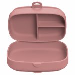 Caserola compartimentata din silicon cu ventuza AppeKids Magic Box Old Rose