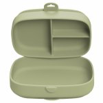 Caserola compartimentata din silicon cu ventuza AppeKids Magic Box Raw Green