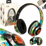 Casti wireless on-ear, Ikonka, cu baterie incorporata de 200 mAh, conexiune Bluetooth, cablu USB si raza de actiune 10m