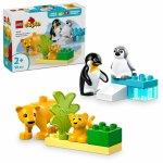 Familii de animale salbatice pinguini si lei Lego Duplo