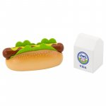 Jucarie din lemn Hotdog si lapte