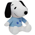 Jucarie din material textil elastic Snoopy cu bluza bleu 32 cm asezat