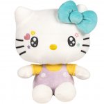 Jucarie din plus Hello Kitty In Your Eyes cu salopeta lila 22 cm